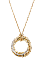 Crossover Pendant Necklace, 18k Yellow Gold & Diamonds